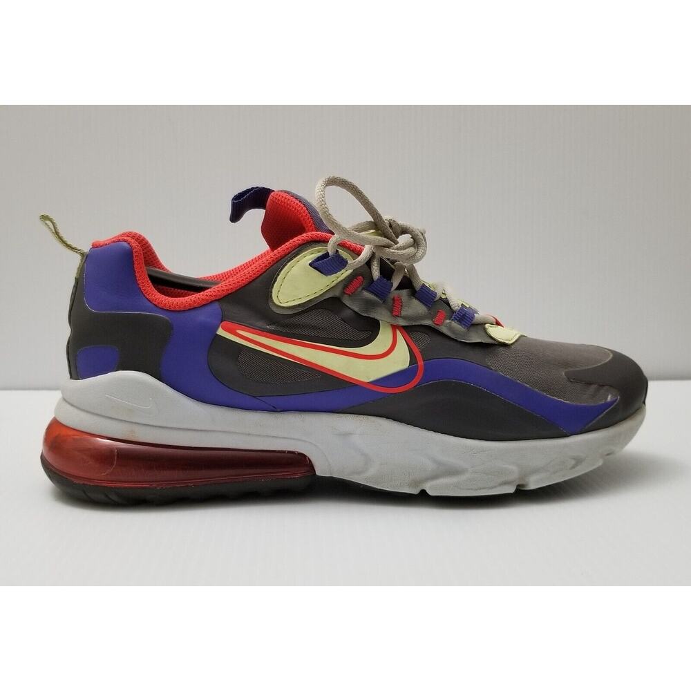 Nike Air Max 270 React GS Gray Multicolor Running Shoes - US Sz 6Y (CT1630-001)